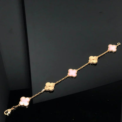 [Moco]New  CLOVER 5 MOTIFS  PINK MOP BRACELET COLLECTION