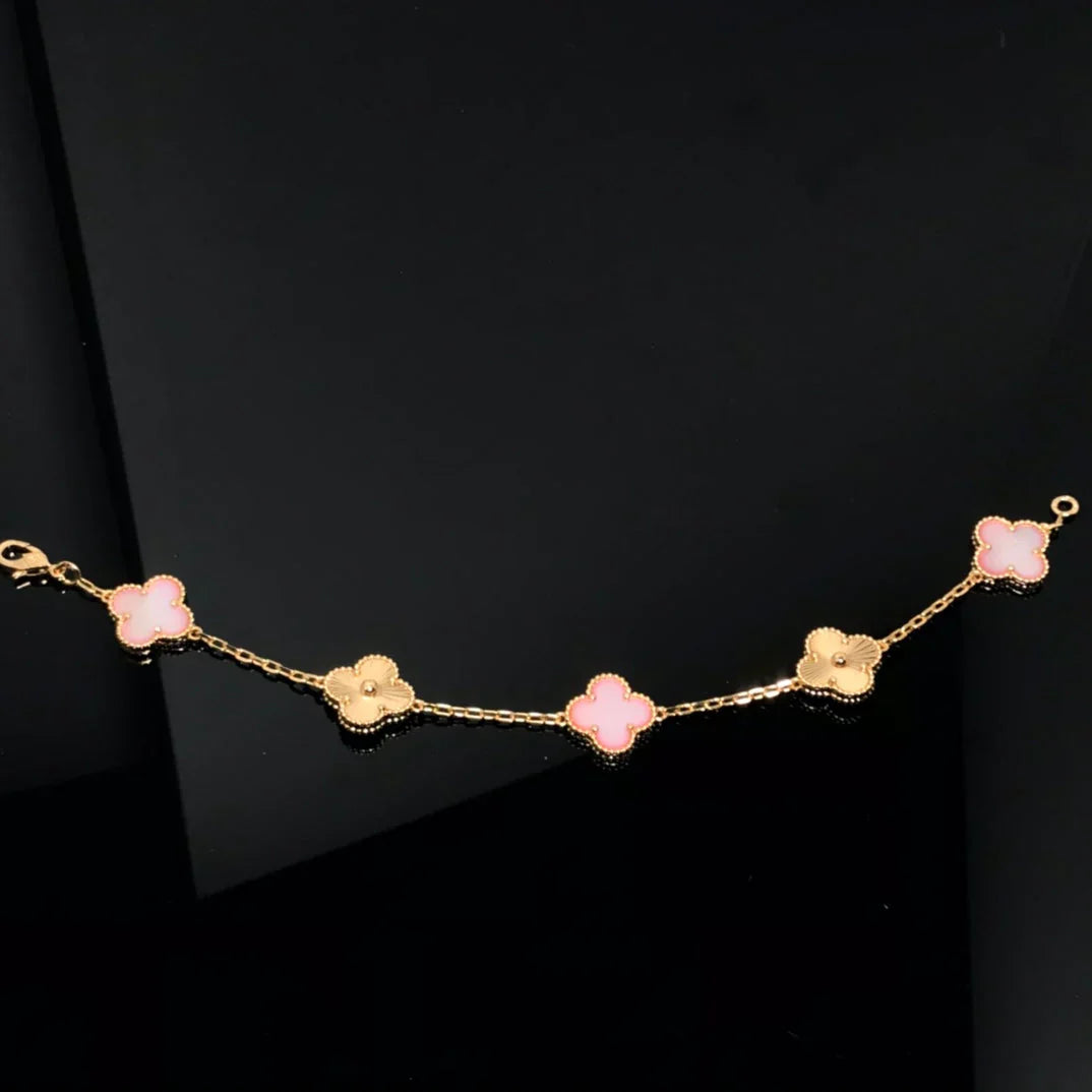 [Moco]New  CLOVER 5 MOTIFS  PINK MOP BRACELET COLLECTION