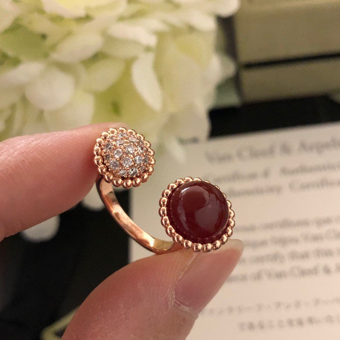 ¡®Moco¡¯PERLEE COULEURS DIAMOND ROSE GOLD BETWEEN THE FINGER RING