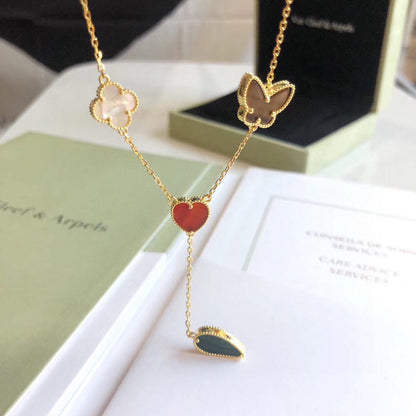 ¡®Moco¡¯LUCKY SPRING 4 MOTIFS ROSE GOLD NECKLACE