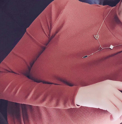 ¡®Moco¡¯LUCKY SPRING 4 MOTIFS ROSE GOLD NECKLACE