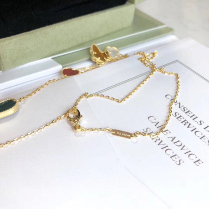 ¡®Moco¡¯LUCKY SPRING 4 MOTIFS ROSE GOLD NECKLACE