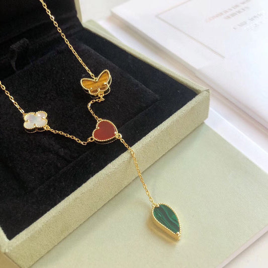 ¡®Moco¡¯LUCKY SPRING 4 MOTIFS ROSE GOLD NECKLACE