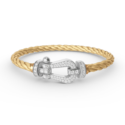 ¡®Moco¡¯FORCE LARGE HORSESHOE FULL DIAMOND BRACELET SILVER