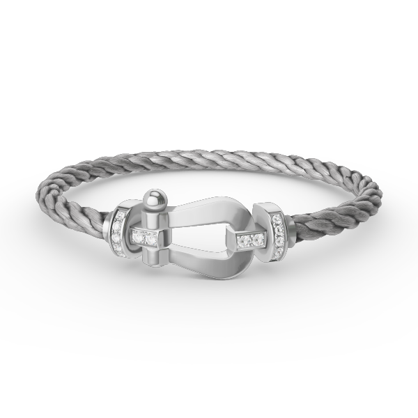 ¡®Moco¡¯FORCE LARGE HORSESHOE HALF DIAMOND BRACELET SILVER