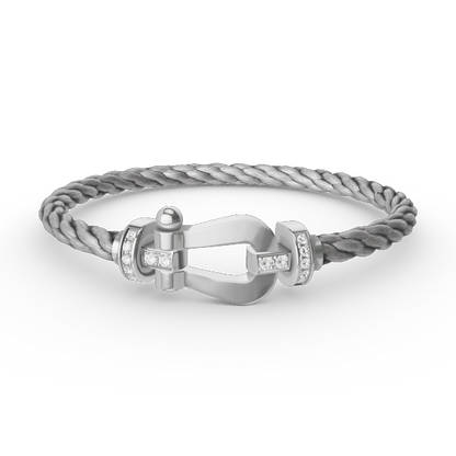 ¡®Moco¡¯FORCE LARGE HORSESHOE HALF DIAMOND BRACELET SILVER