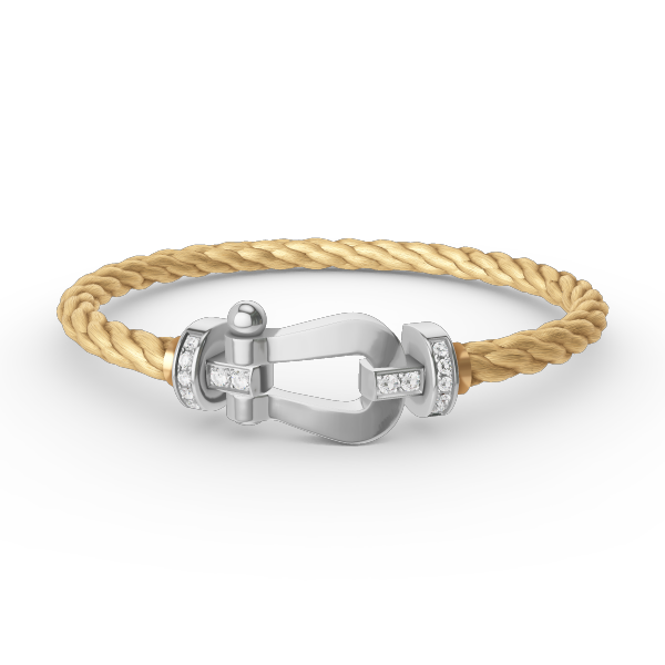 ¡®Moco¡¯FORCE LARGE HORSESHOE HALF DIAMOND BRACELET SILVER