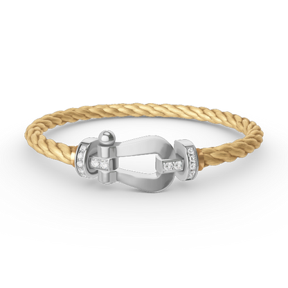 ¡®Moco¡¯FORCE LARGE HORSESHOE HALF DIAMOND BRACELET SILVER