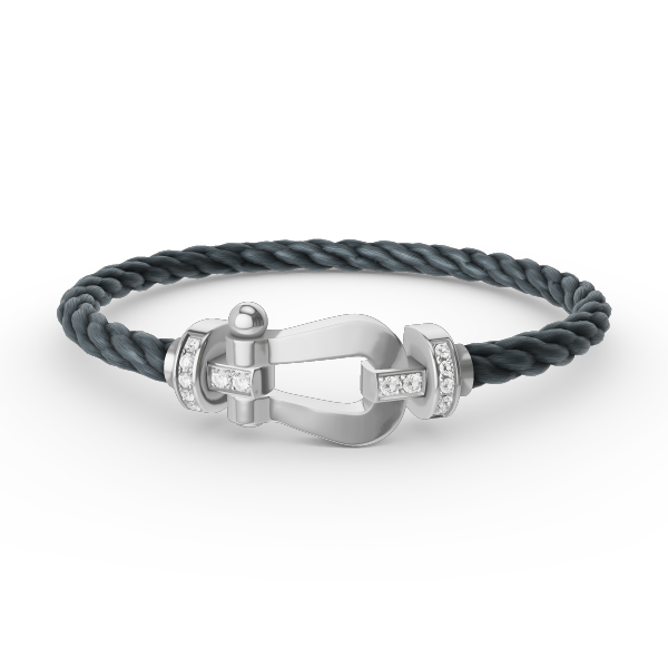 ¡®Moco¡¯FORCE LARGE HORSESHOE HALF DIAMOND BRACELET SILVER