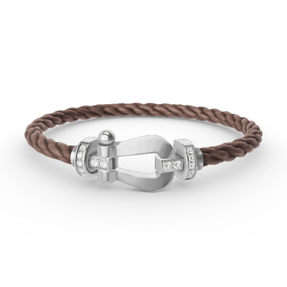 ¡®Moco¡¯FORCE LARGE HORSESHOE HALF DIAMOND BRACELET SILVER