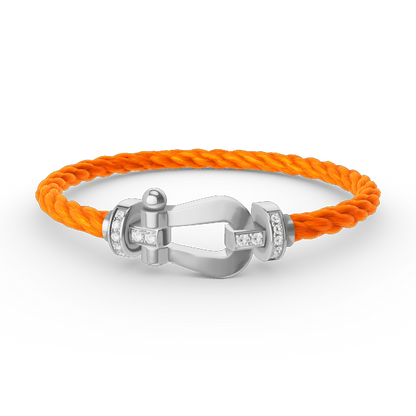 ¡®Moco¡¯FORCE LARGE HORSESHOE HALF DIAMOND BRACELET SILVER