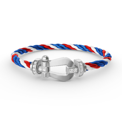 ¡®Moco¡¯FORCE LARGE HORSESHOE HALF DIAMOND BRACELET SILVER