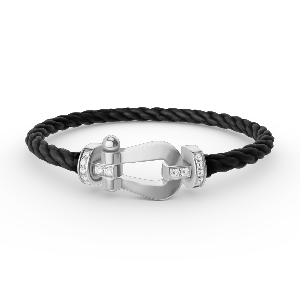 ¡®Moco¡¯FORCE LARGE HORSESHOE HALF DIAMOND BRACELET SILVER