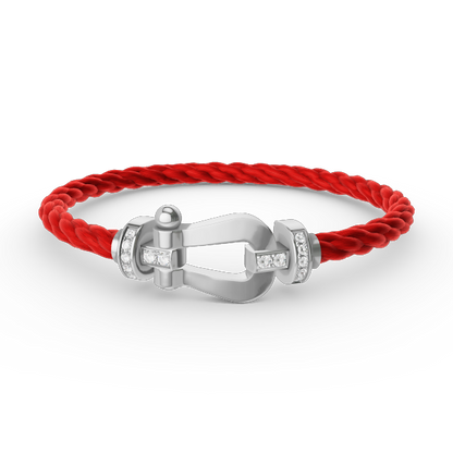 ¡®Moco¡¯FORCE LARGE HORSESHOE HALF DIAMOND BRACELET SILVER