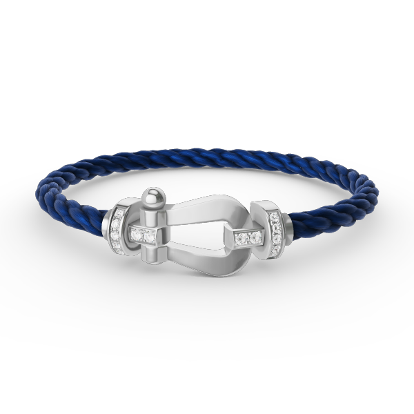 ¡®Moco¡¯FORCE LARGE HORSESHOE HALF DIAMOND BRACELET SILVER
