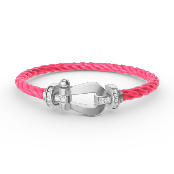 ¡®Moco¡¯FORCE LARGE HORSESHOE HALF DIAMOND BRACELET SILVER
