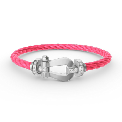 ¡®Moco¡¯FORCE LARGE HORSESHOE HALF DIAMOND BRACELET SILVER