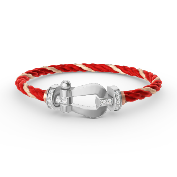 ¡®Moco¡¯FORCE LARGE HORSESHOE HALF DIAMOND BRACELET SILVER