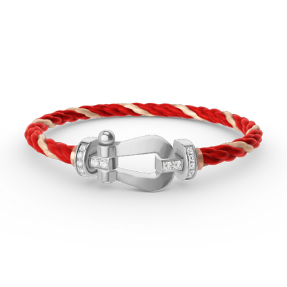 ¡®Moco¡¯FORCE LARGE HORSESHOE HALF DIAMOND BRACELET SILVER