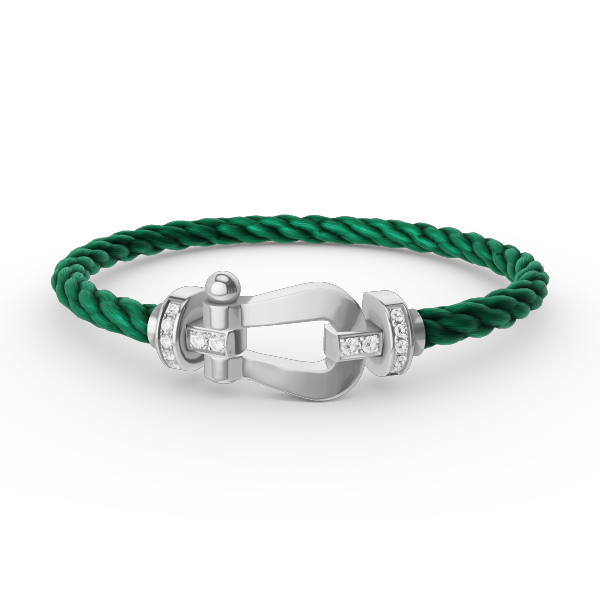 ¡®Moco¡¯FORCE LARGE HORSESHOE HALF DIAMOND BRACELET SILVER