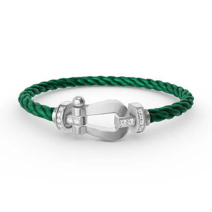 ¡®Moco¡¯FORCE LARGE HORSESHOE HALF DIAMOND BRACELET SILVER