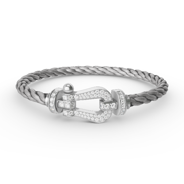 ¡®Moco¡¯FORCE LARGE HORSESHOE FULL DIAMOND BRACELET SILVER