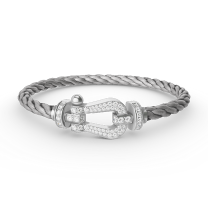 ¡®Moco¡¯FORCE LARGE HORSESHOE FULL DIAMOND BRACELET SILVER