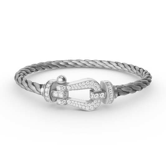 ¡®Moco¡¯FORCE LARGE HORSESHOE FULL DIAMOND BRACELET SILVER