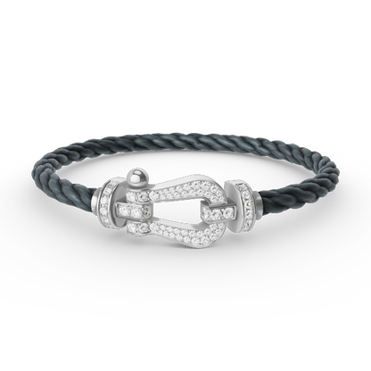¡®Moco¡¯FORCE LARGE HORSESHOE FULL DIAMOND BRACELET SILVER