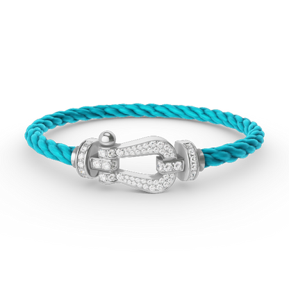 ¡®Moco¡¯FORCE LARGE HORSESHOE FULL DIAMOND BRACELET SILVER