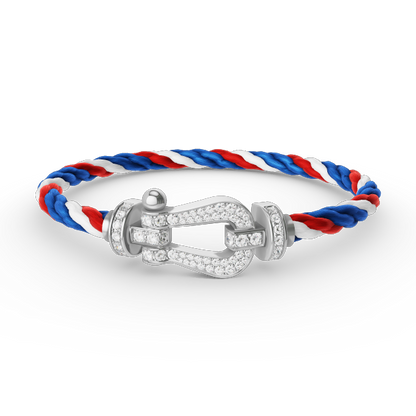 ¡®Moco¡¯FORCE LARGE HORSESHOE FULL DIAMOND BRACELET SILVER