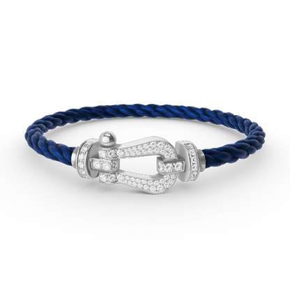 ¡®Moco¡¯FORCE LARGE HORSESHOE FULL DIAMOND BRACELET SILVER