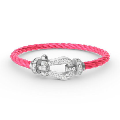¡®Moco¡¯FORCE LARGE HORSESHOE FULL DIAMOND BRACELET SILVER