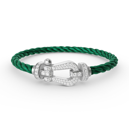 ¡®Moco¡¯FORCE LARGE HORSESHOE FULL DIAMOND BRACELET SILVER