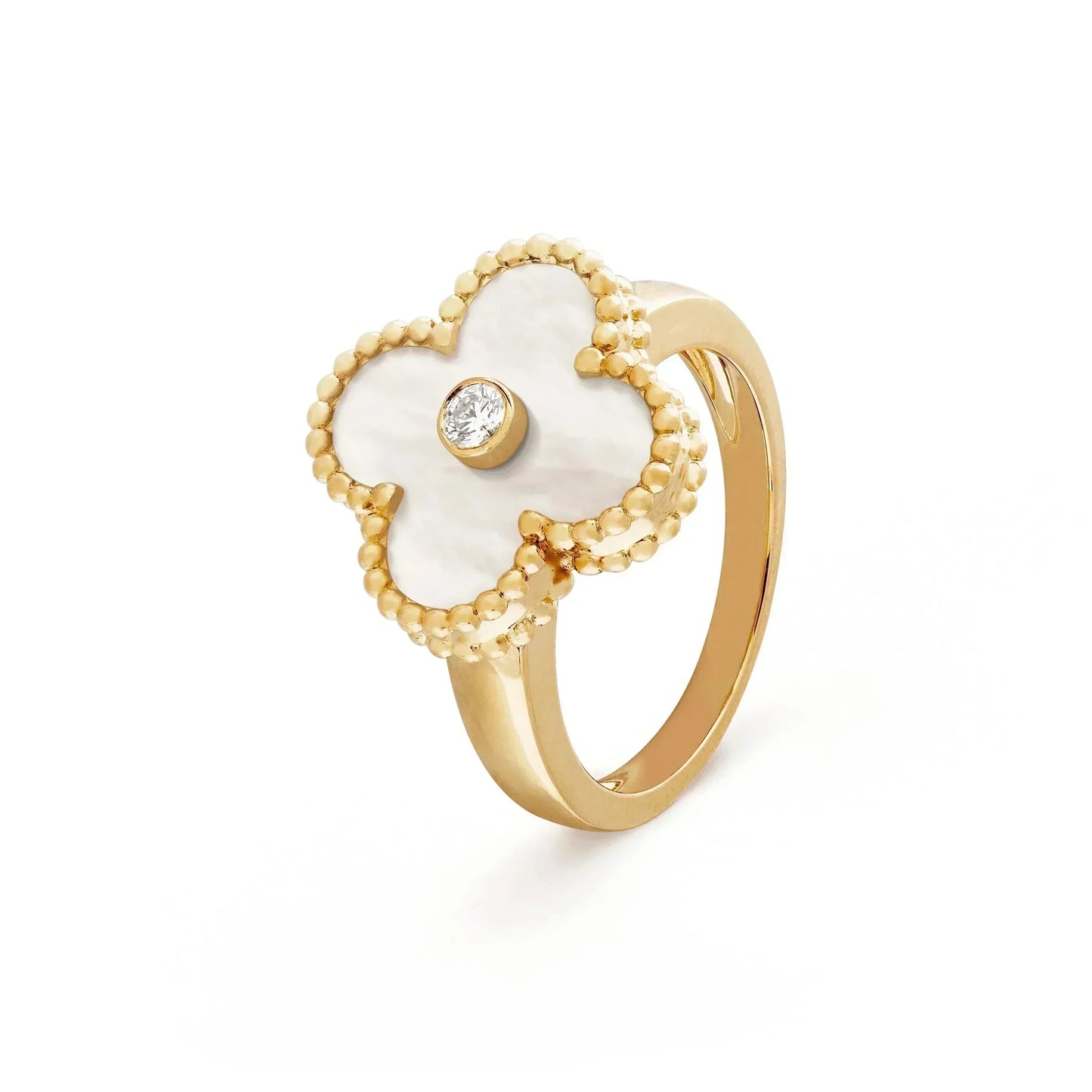 ¡®Moco¡¯CLOVER PINK MOP RING GOLD DIAMOND