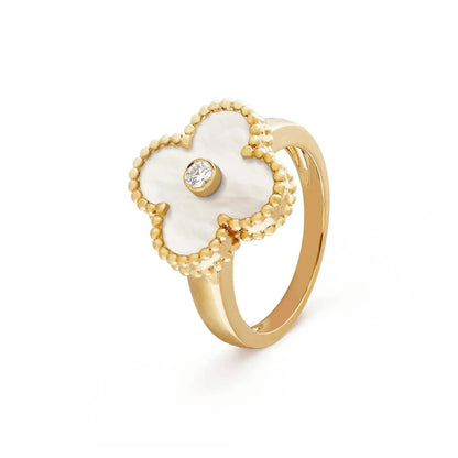 ¡®Moco¡¯CLOVER PINK MOP RING GOLD DIAMOND